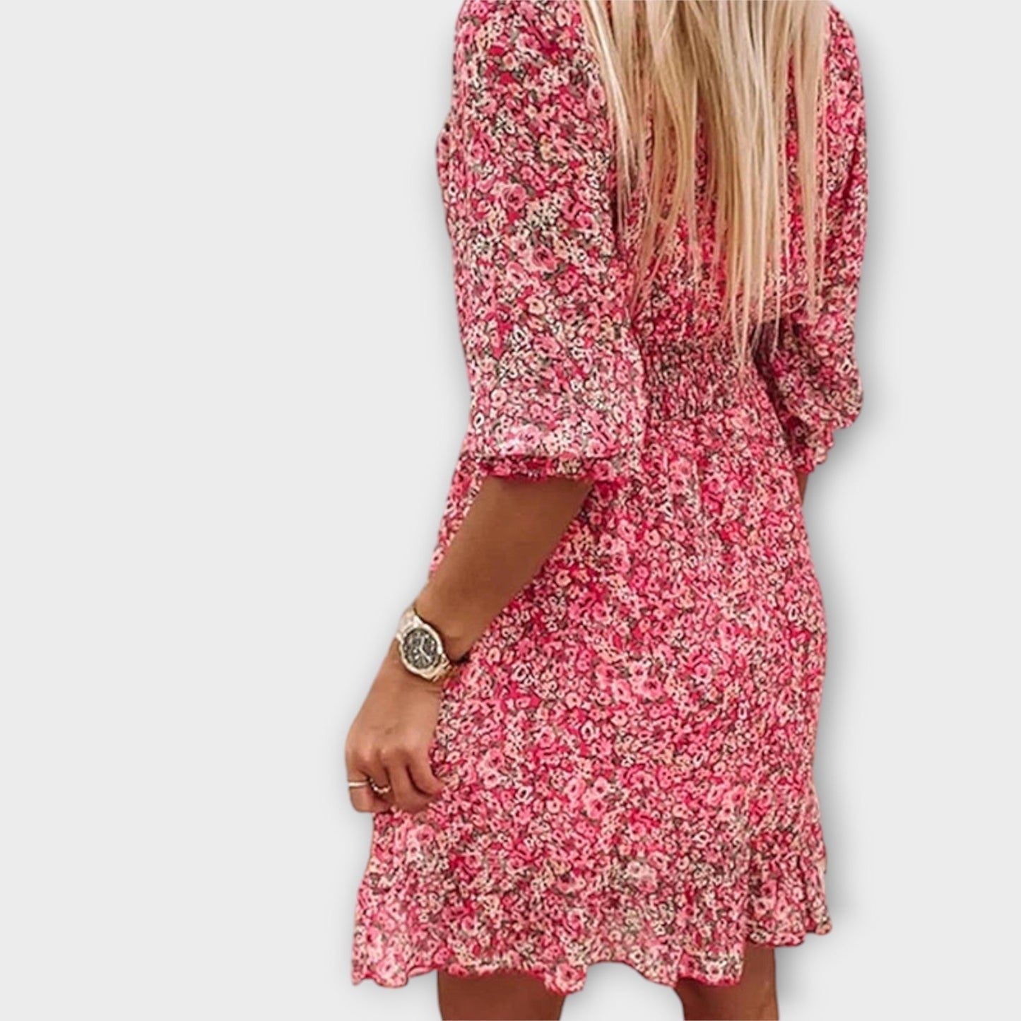 FIORA | Vestido Floral con Manga Puff