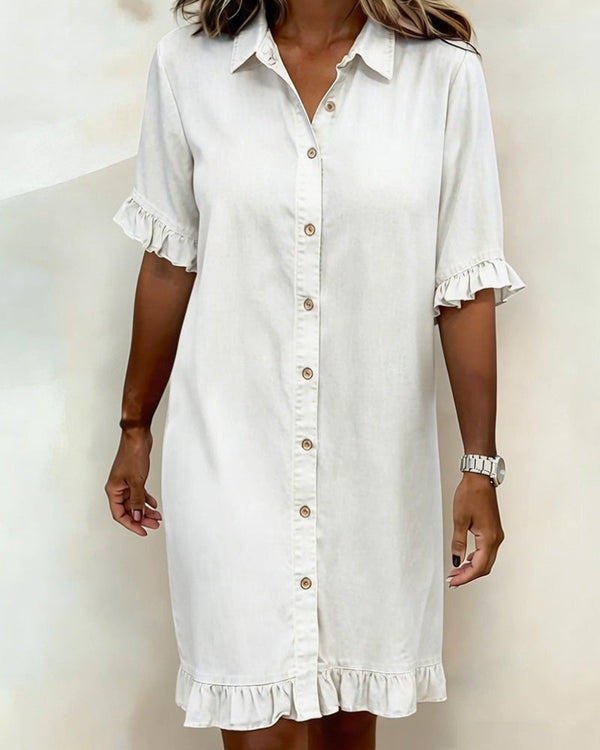 PLIEGUE | Vestido Denim Cómodo con Fruncido