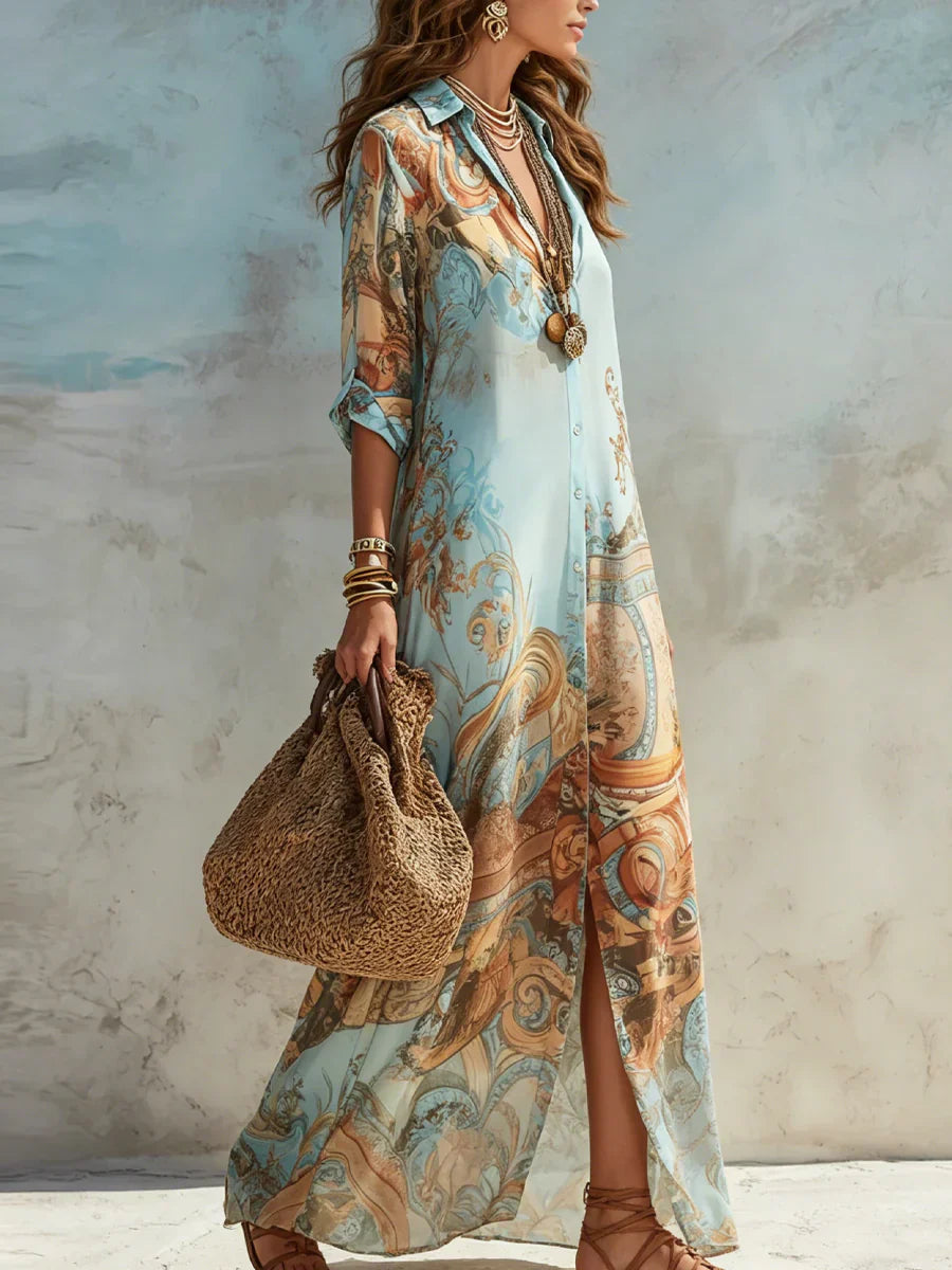 VIENTO Vestido Maxi Fluido vista posterior — Loopy Wear