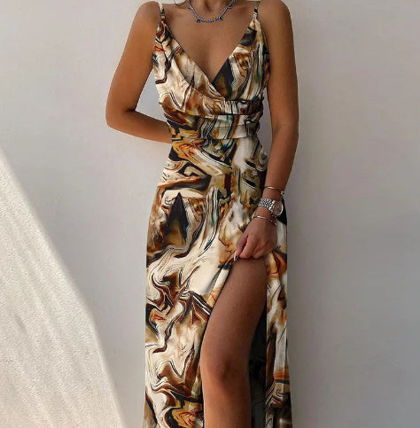 SIRENA | Slip Dress Estampado Escote V
