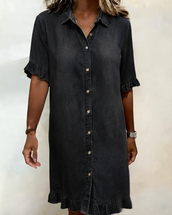 PLIEGUE | Vestido Denim Cómodo con Fruncido
