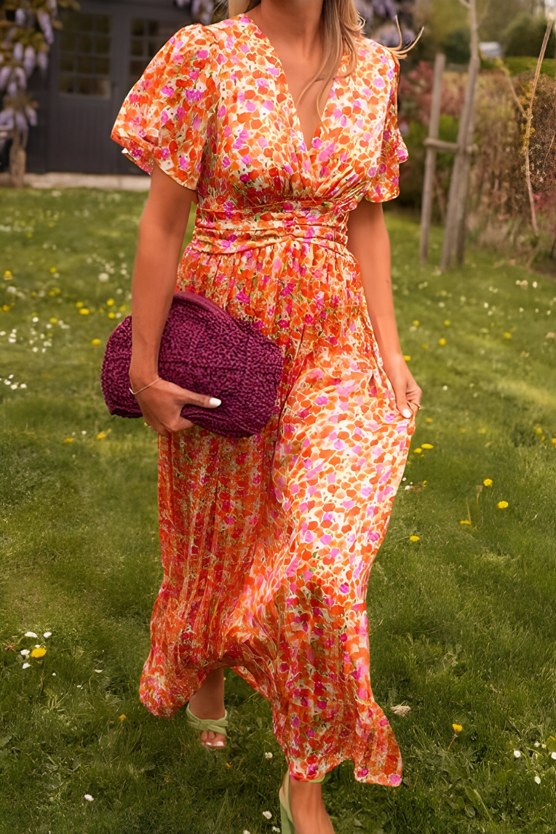 FLORA | Vestido Maxi con Cuello V