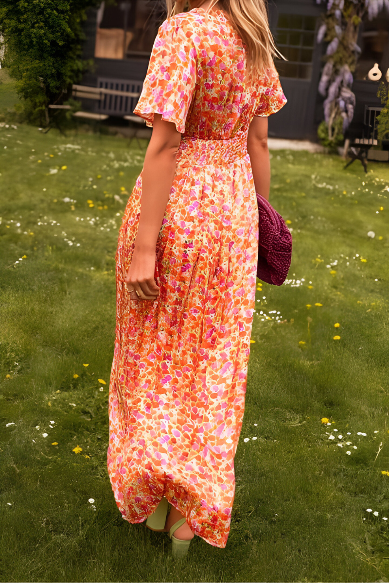 FLORA | Vestido Maxi con Cuello V