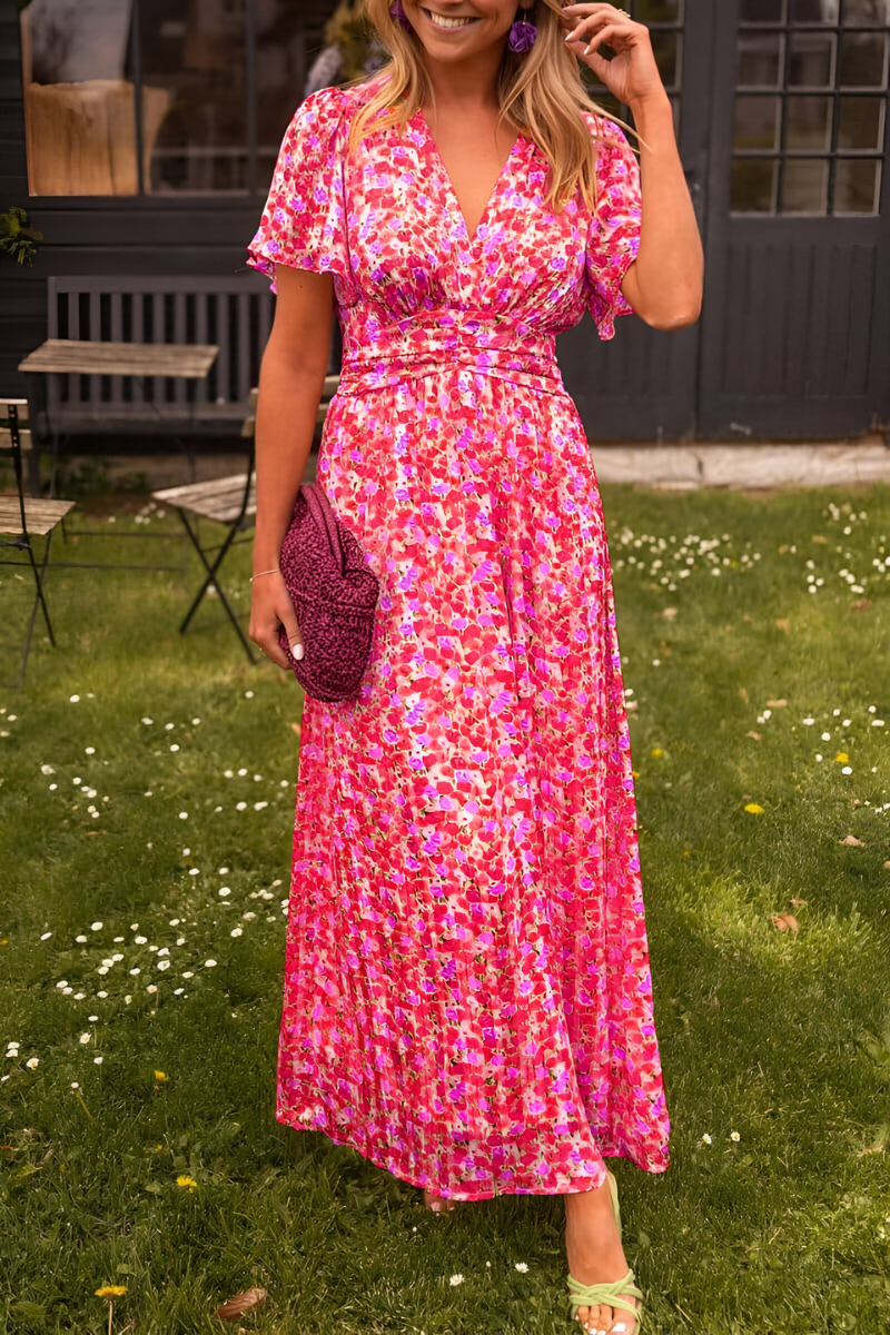 FLORA | Vestido Maxi con Cuello V