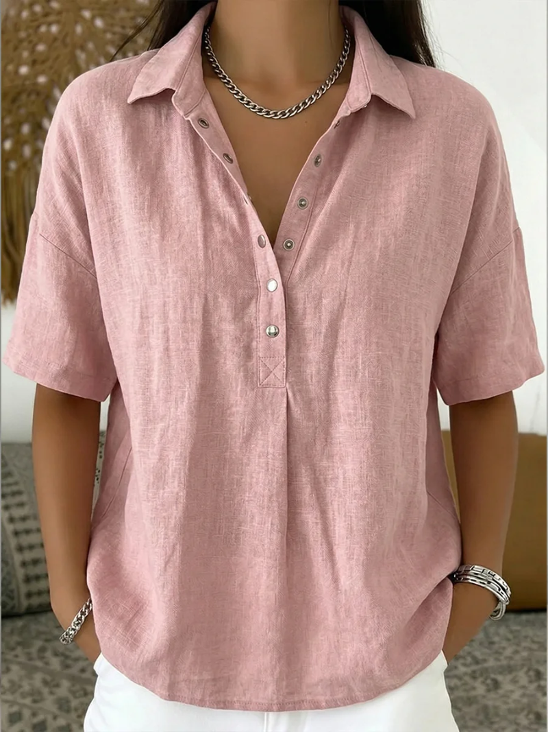 CHARLOTTE Blusa Elegante color Cielo Azul Claro — Serena Falco
