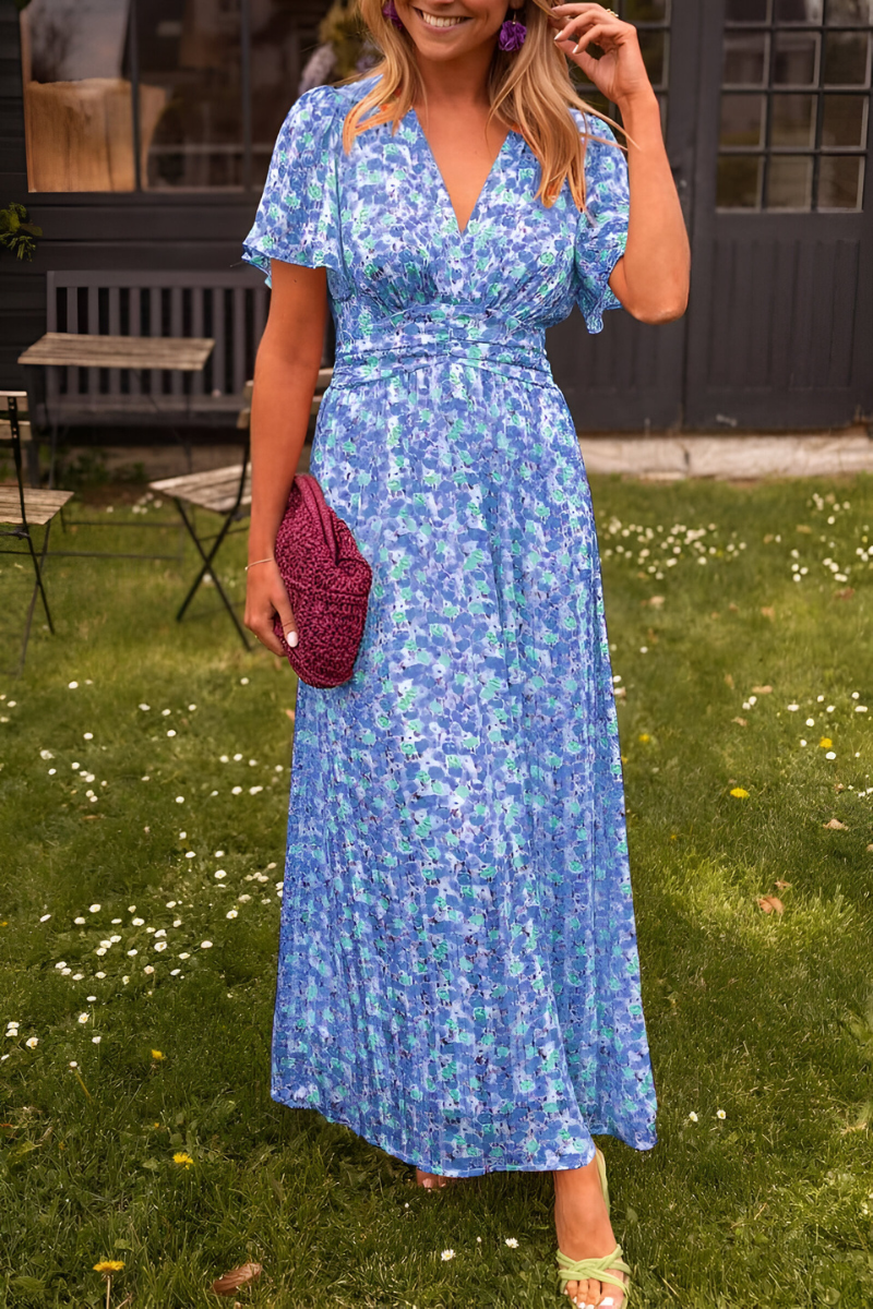 FLORA | Vestido Maxi con Cuello V