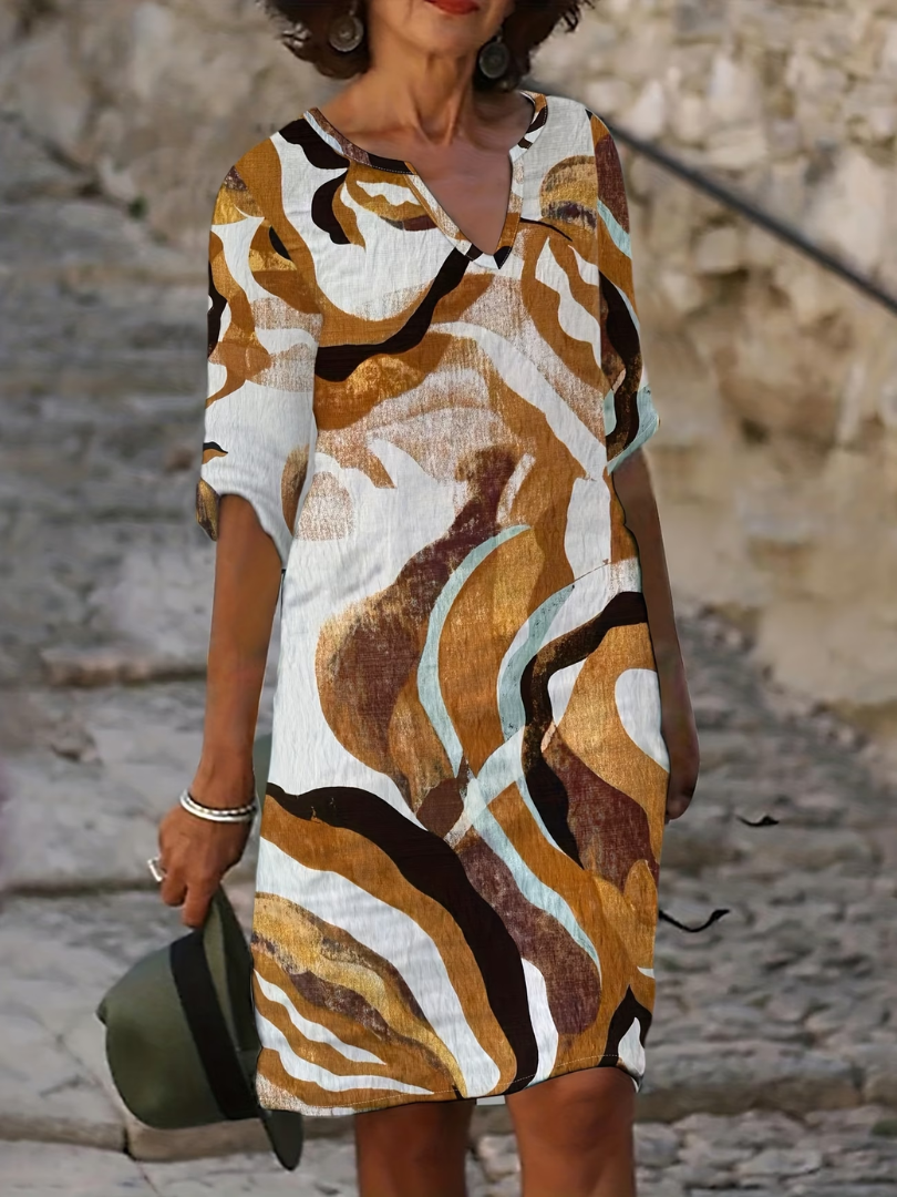 EMMA Vestido Verano color Cacao Marrón — Serena Falco