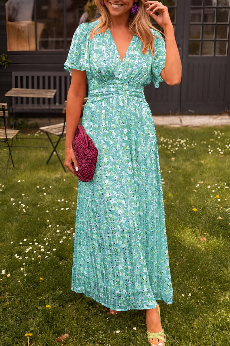 FLORA | Vestido Maxi con Cuello V
