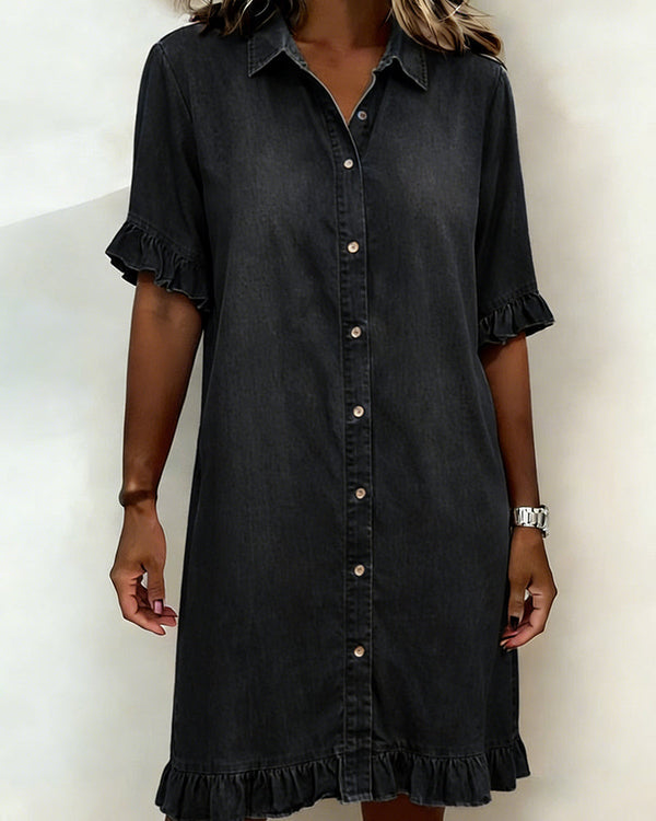 PLIEGUE | Vestido Denim Cómodo con Fruncido