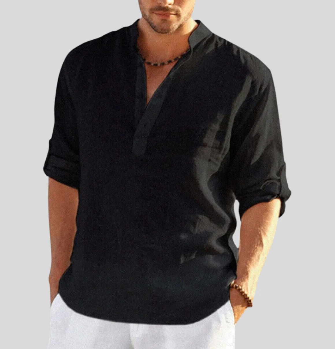 BRISA Camisa de Lino Hombre vista posterior — Loopy Wear
