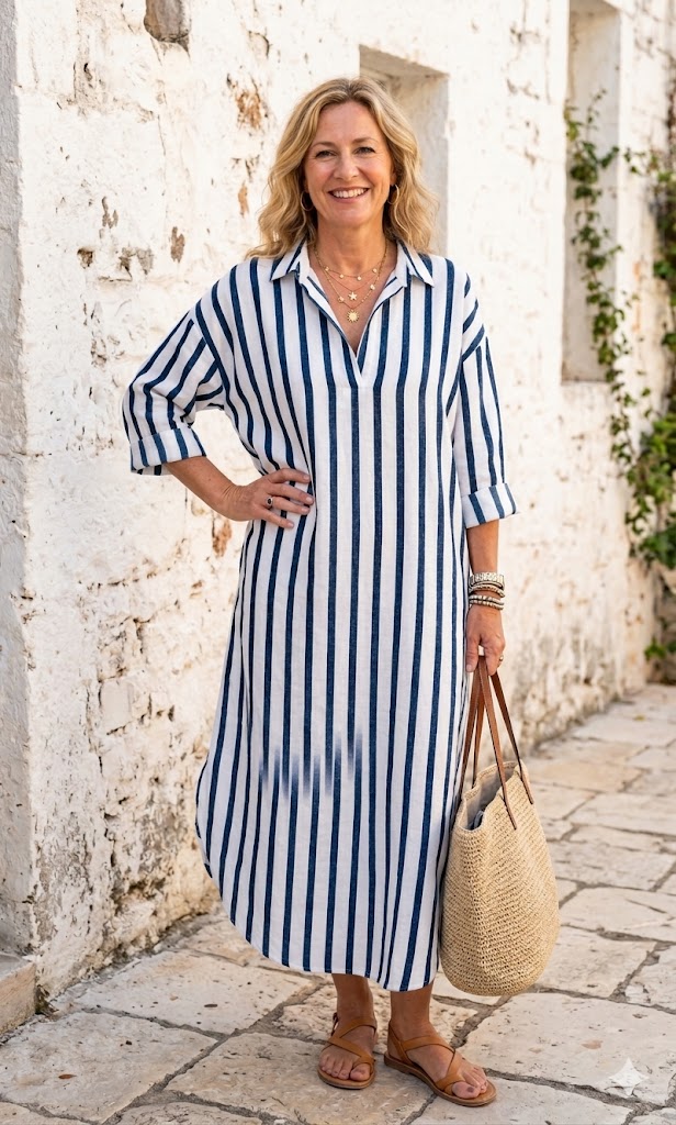 ELARA | Vestido Midi de Lino Elegante