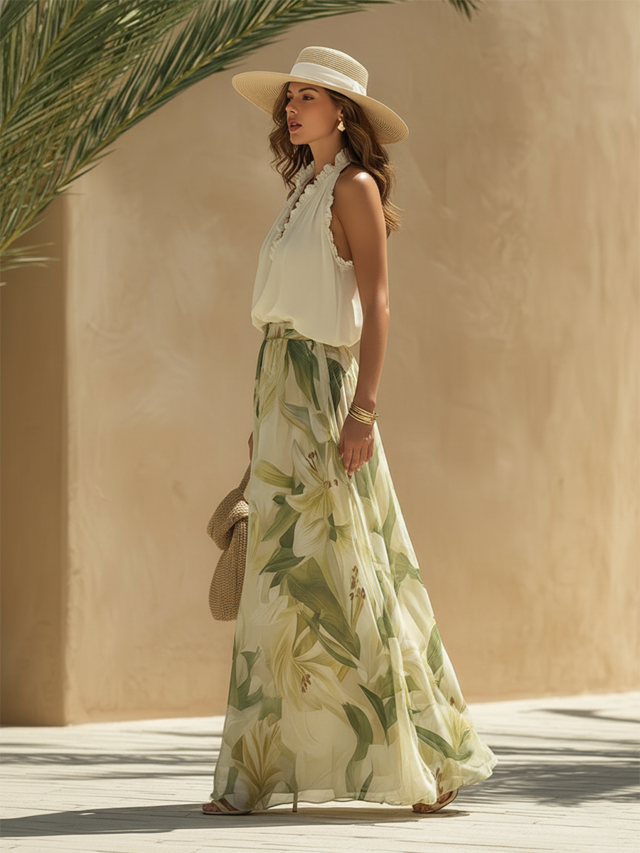 LIRIO Conjunto Dos Piezas detalle estampado floral — Loopy Wear