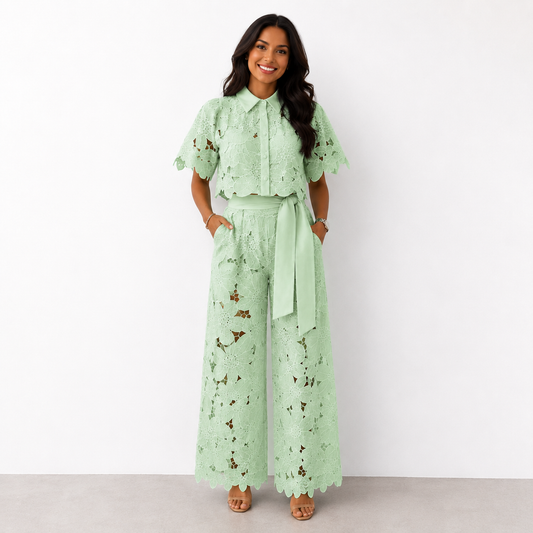 BRISA Conjunto detalle bordados delicados en blusa — Loopy Wear