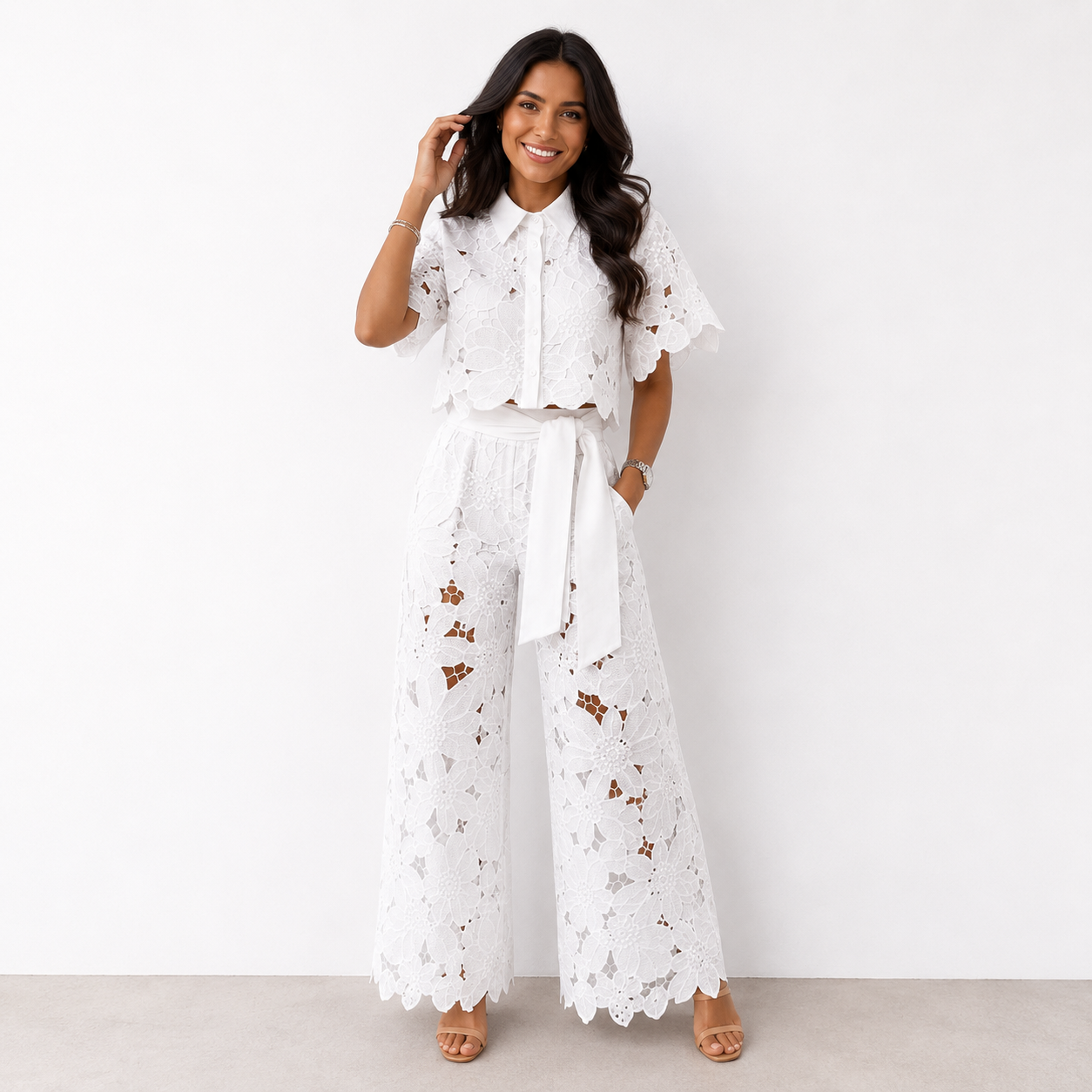 BRISA Conjunto color Nieve Blanco vista frontal — Loopy Wear