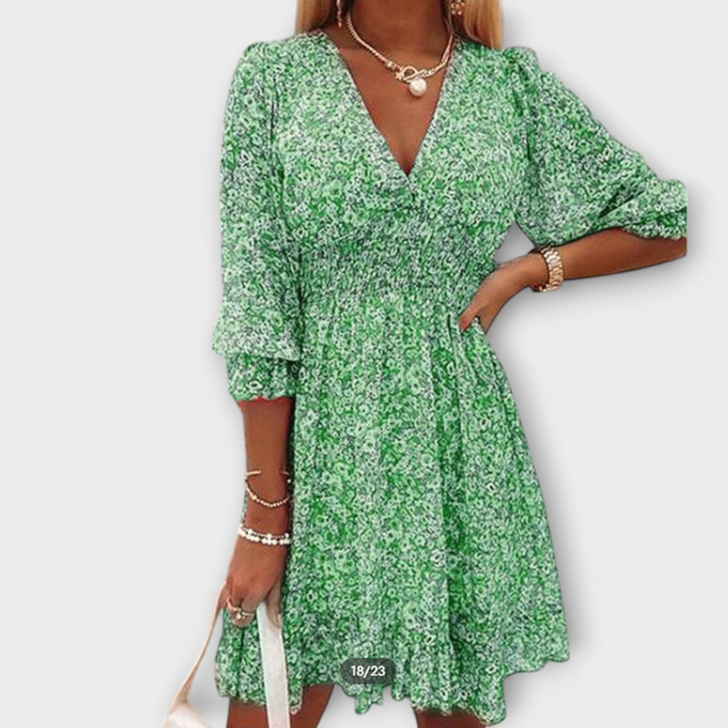 FIORA | Vestido Floral con Manga Puff