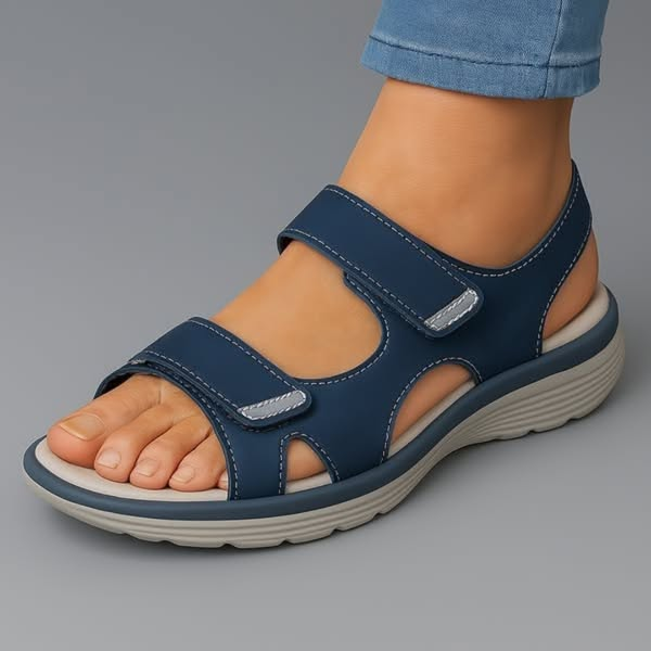 SOPHIE Sandalias Confort Ajustables color Adriático Azul — Serena Falco