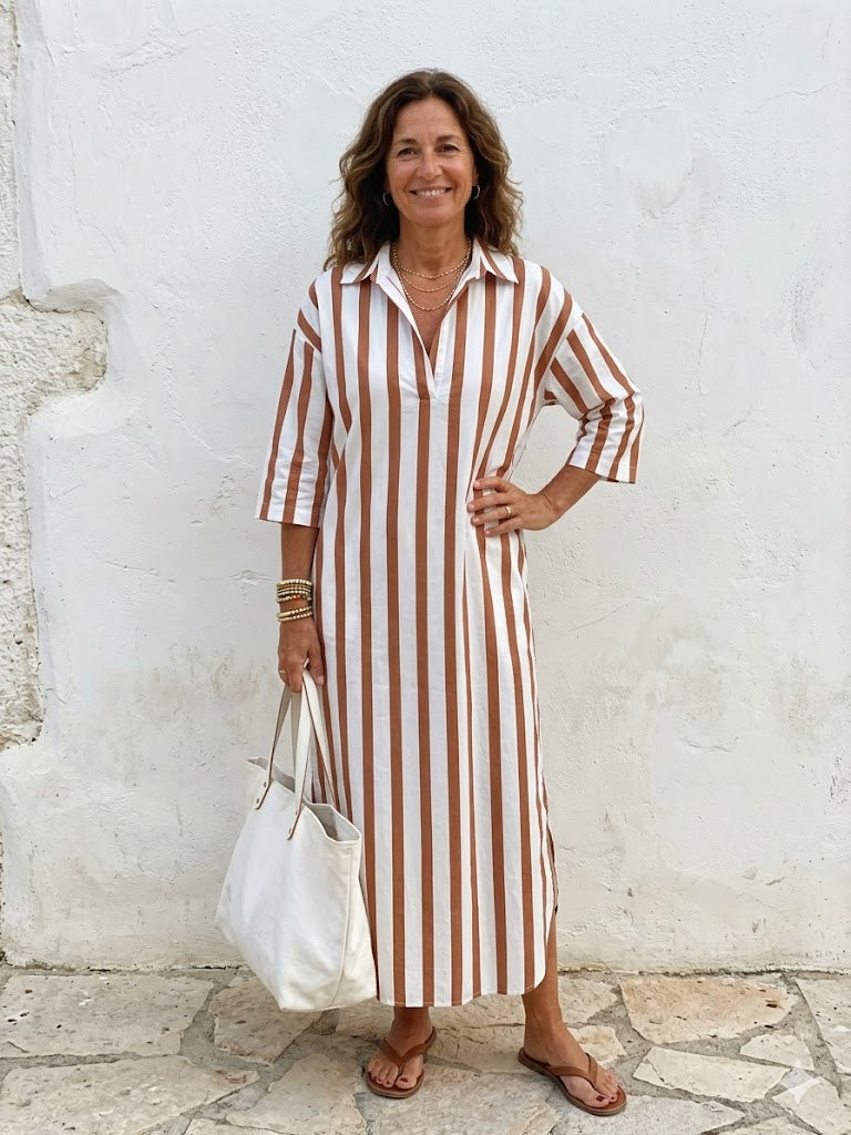 RAYA | Vestido Camisero Midi a Rayas