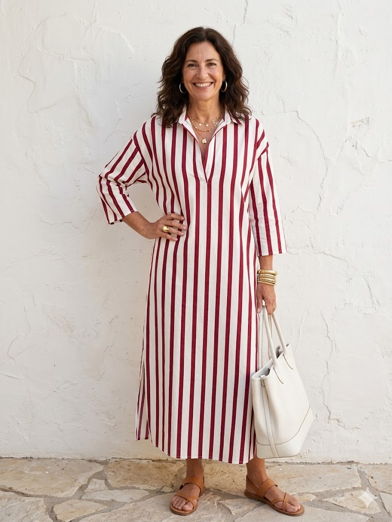 RAYA | Vestido Camisero Midi a Rayas