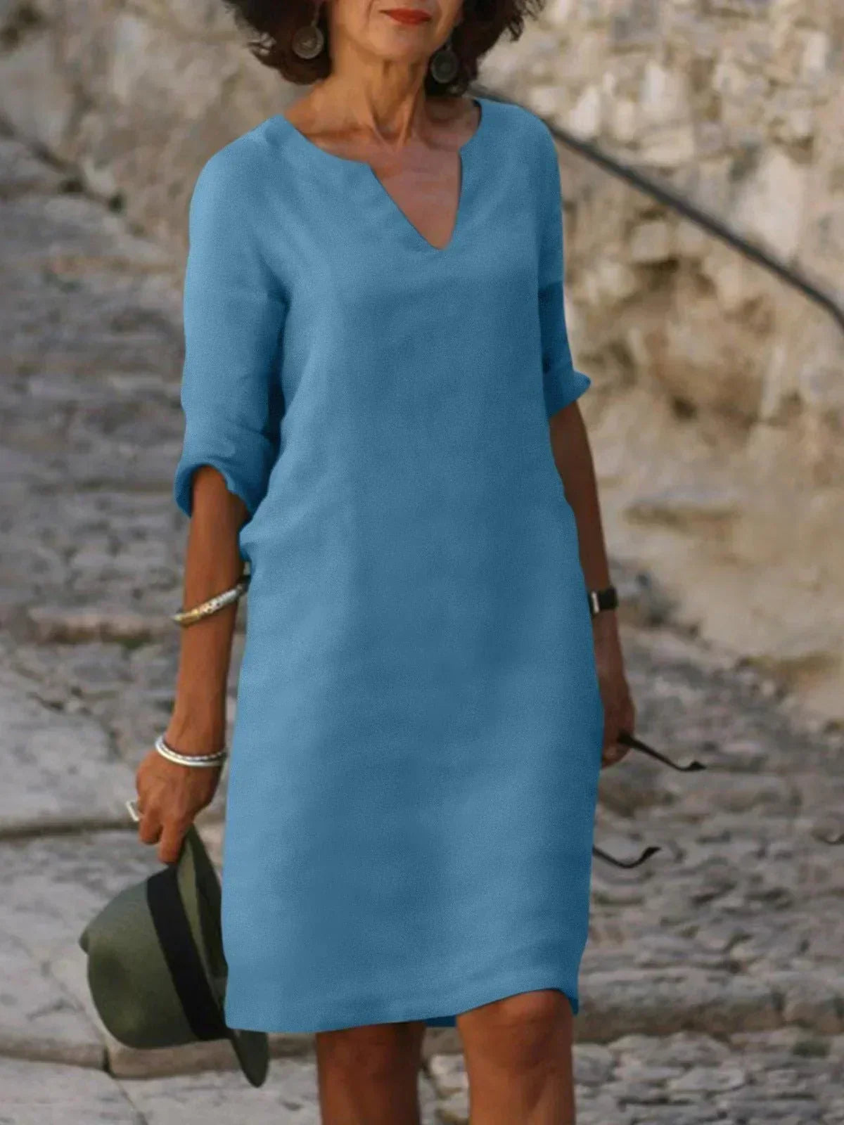 ELVARA | Vestido de Verano Cuello V Femenino