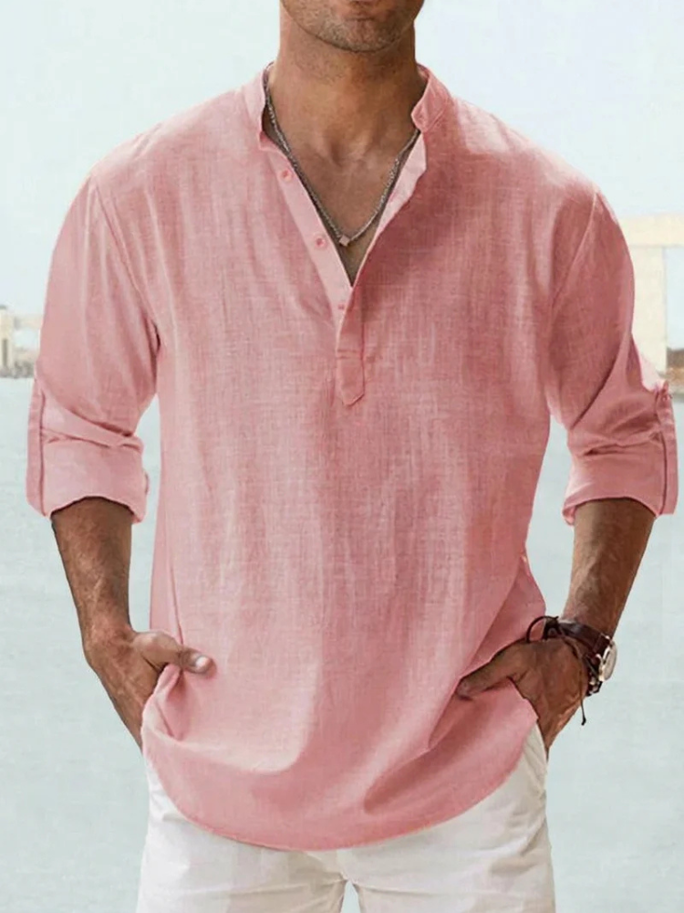 LINO Camisa Lino color Real Azul Royal — Serena Falco