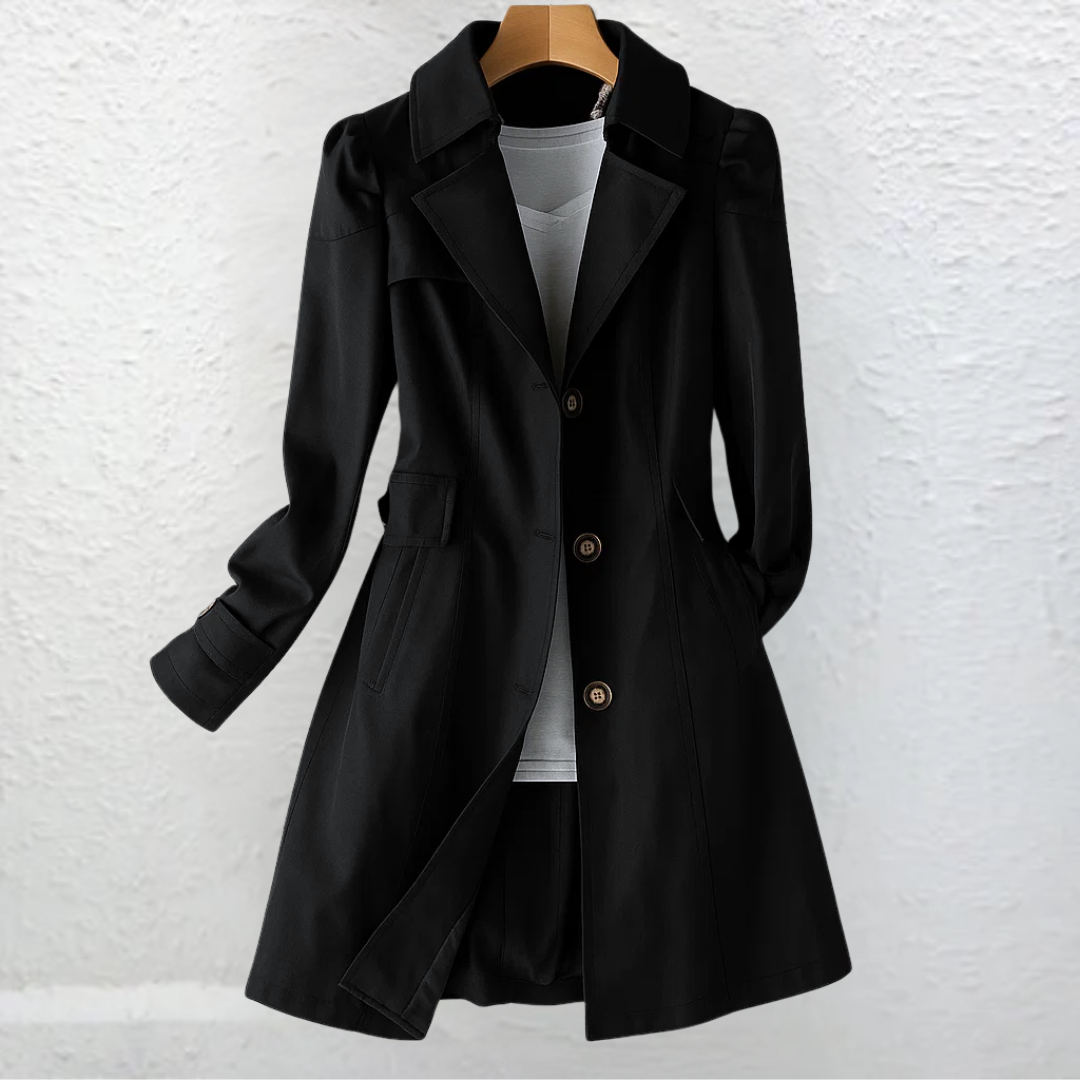 CLÁSICA Gabardina Vintage color Noche Negro — Serena Falco