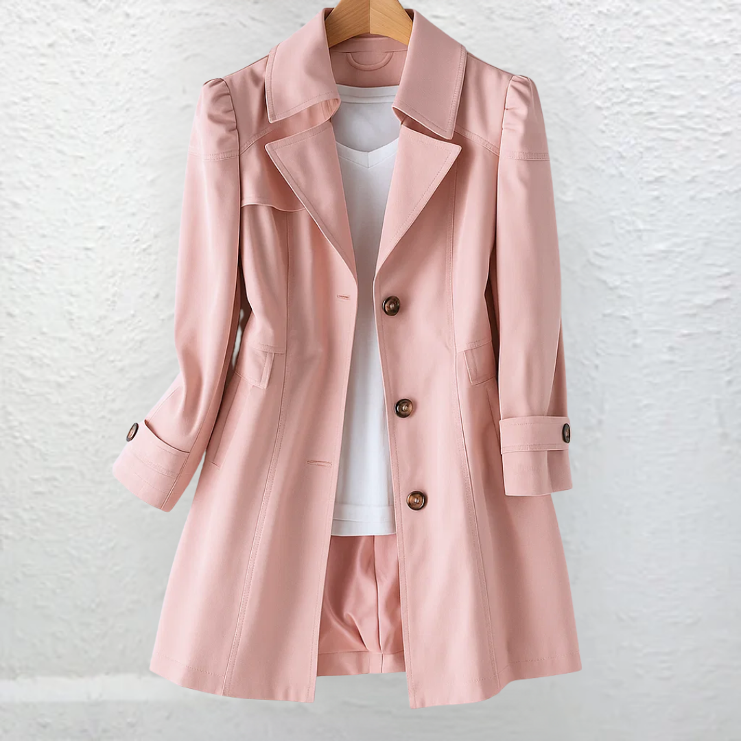 CLÁSICA Gabardina Vintage color Flamingo Rosa — Serena Falco