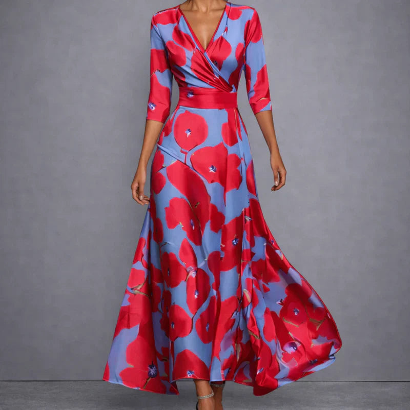 IRIS Vestido Maxi Floral video detalle escote — Loopy Wear