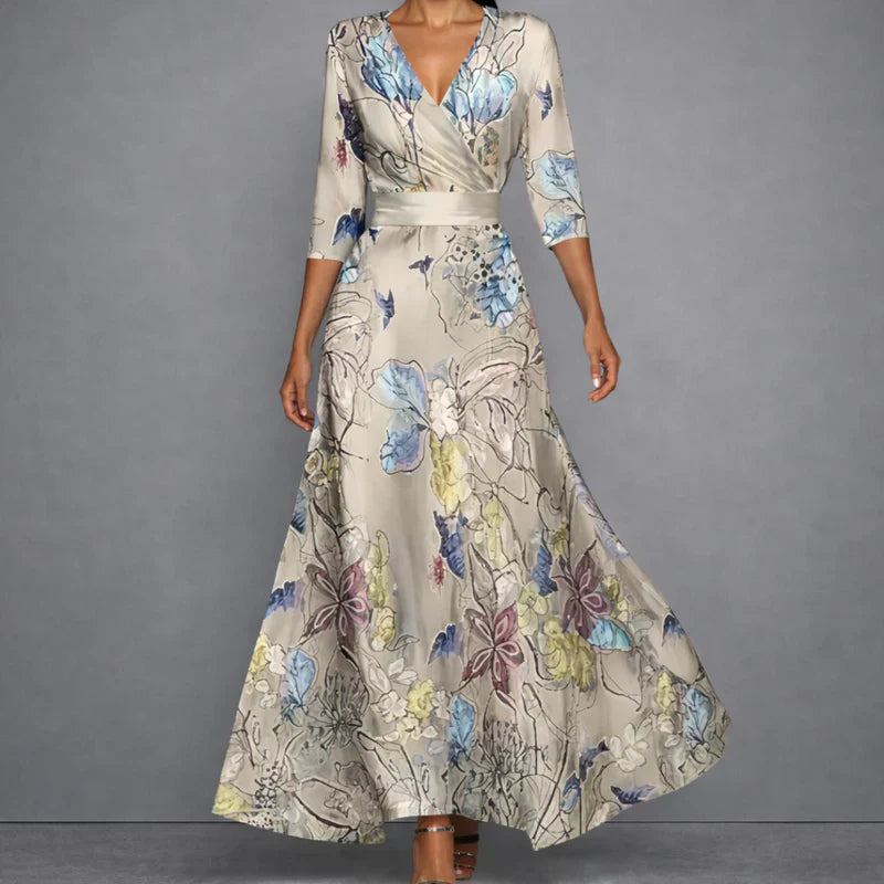 IRIS Vestido Maxi Floral video movimiento tejido — Loopy Wear