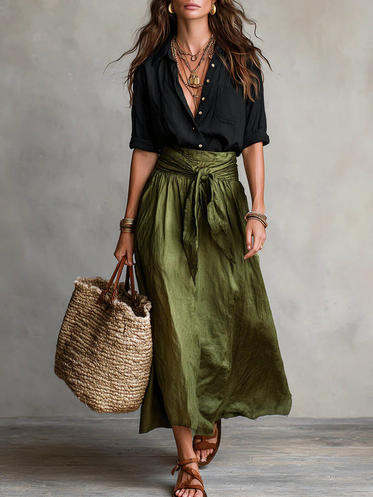 DUETO Conjunto Dos Piezas color Bosque y Noche Verde y Negro — Loopy Wear
