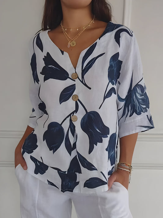 ISALIE | Blusa Cuello V de Primavera