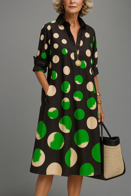 SOMBRA Vestido Midi Elegante Fluido Manga Larga Negro — Loopy Wear
