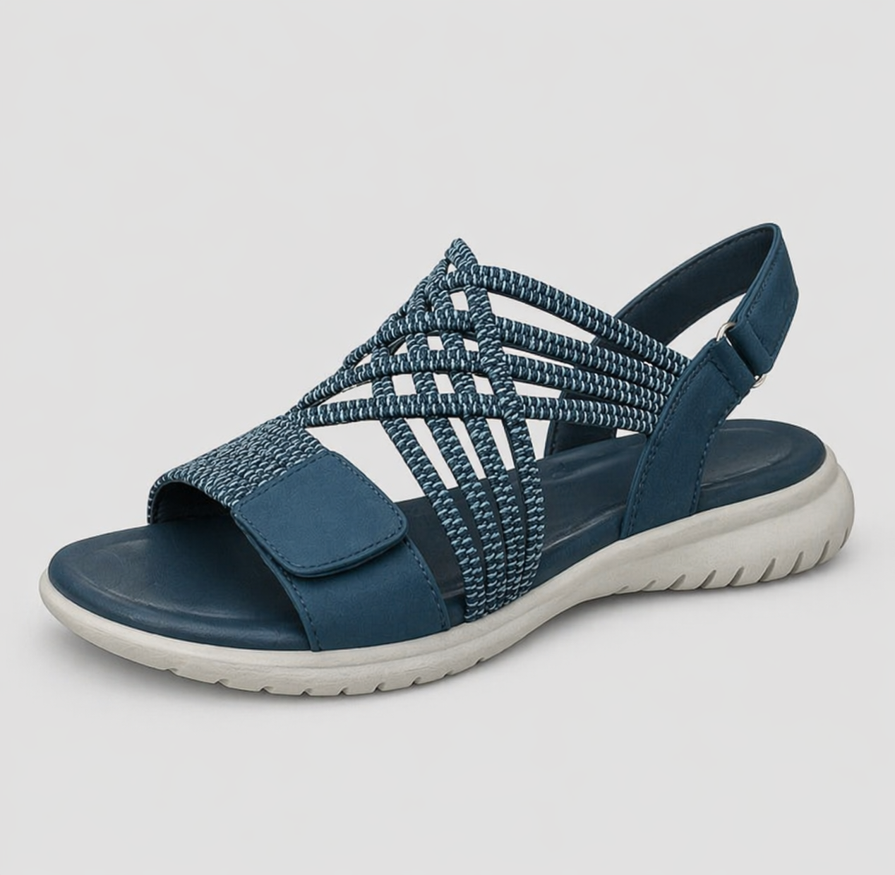 PASO Sandalias Ortopédicas vista lateral detalle tiras elásticas — Loopy Wear