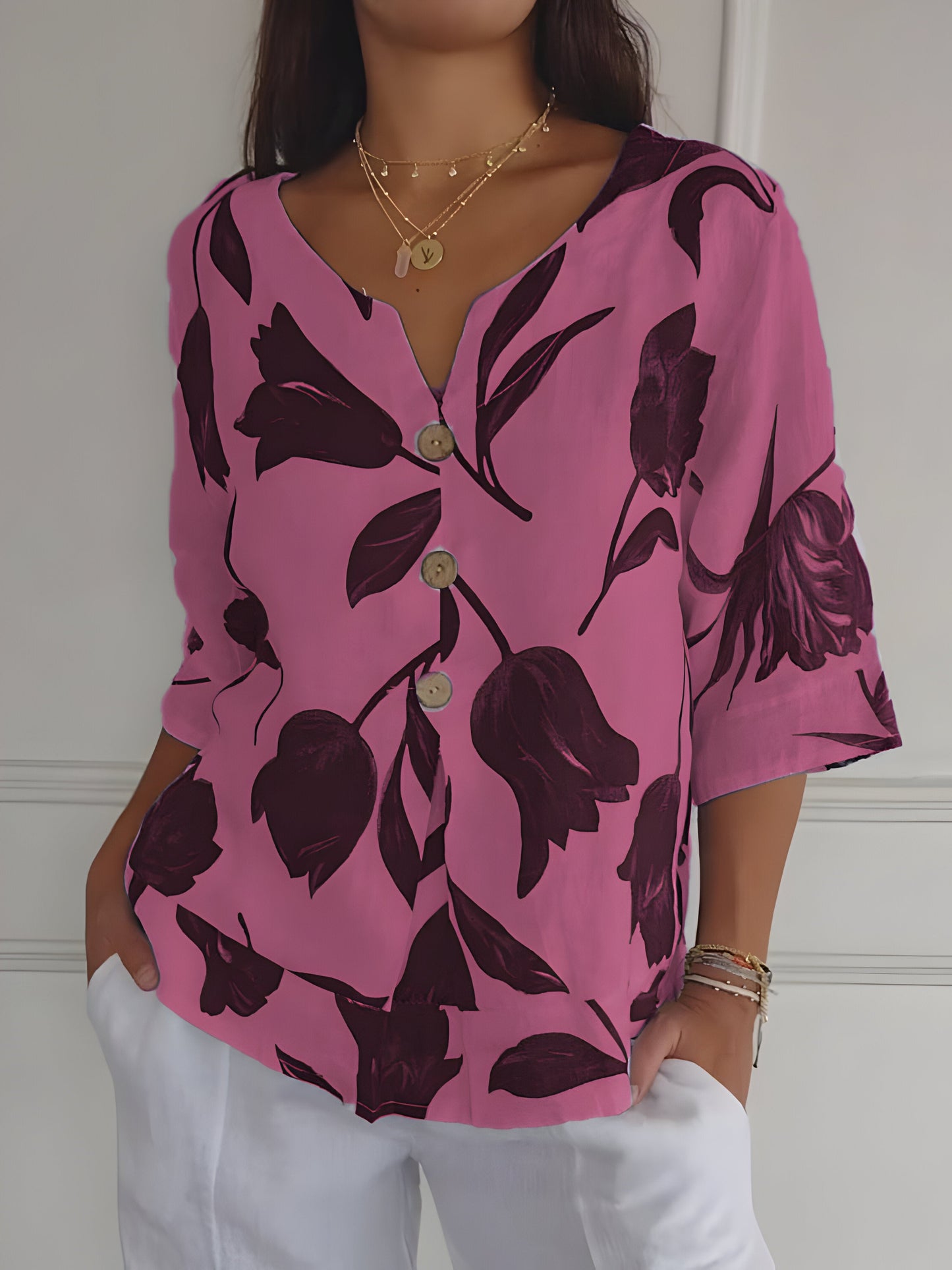 ISALIE | Blusa Cuello V de Primavera