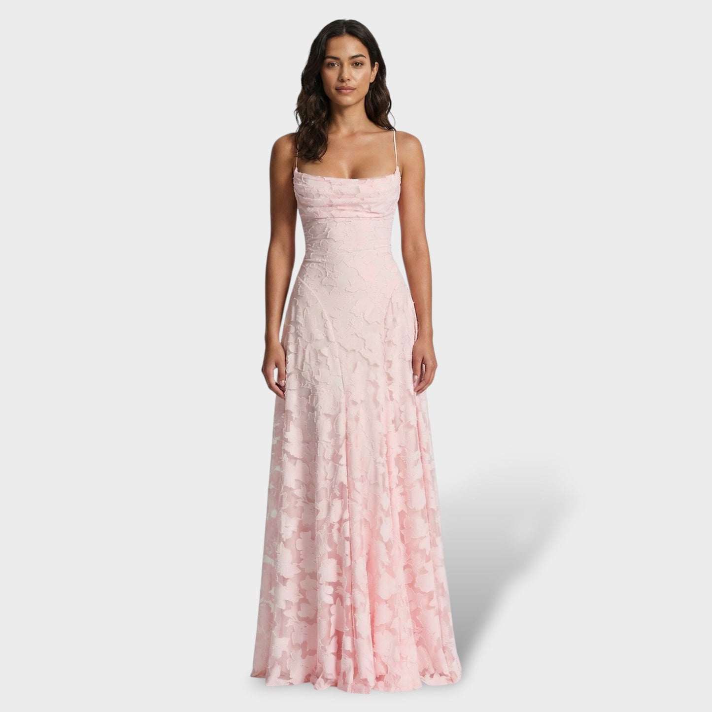 Vestido Floral Espalda Abierta – Largo de Fiesta