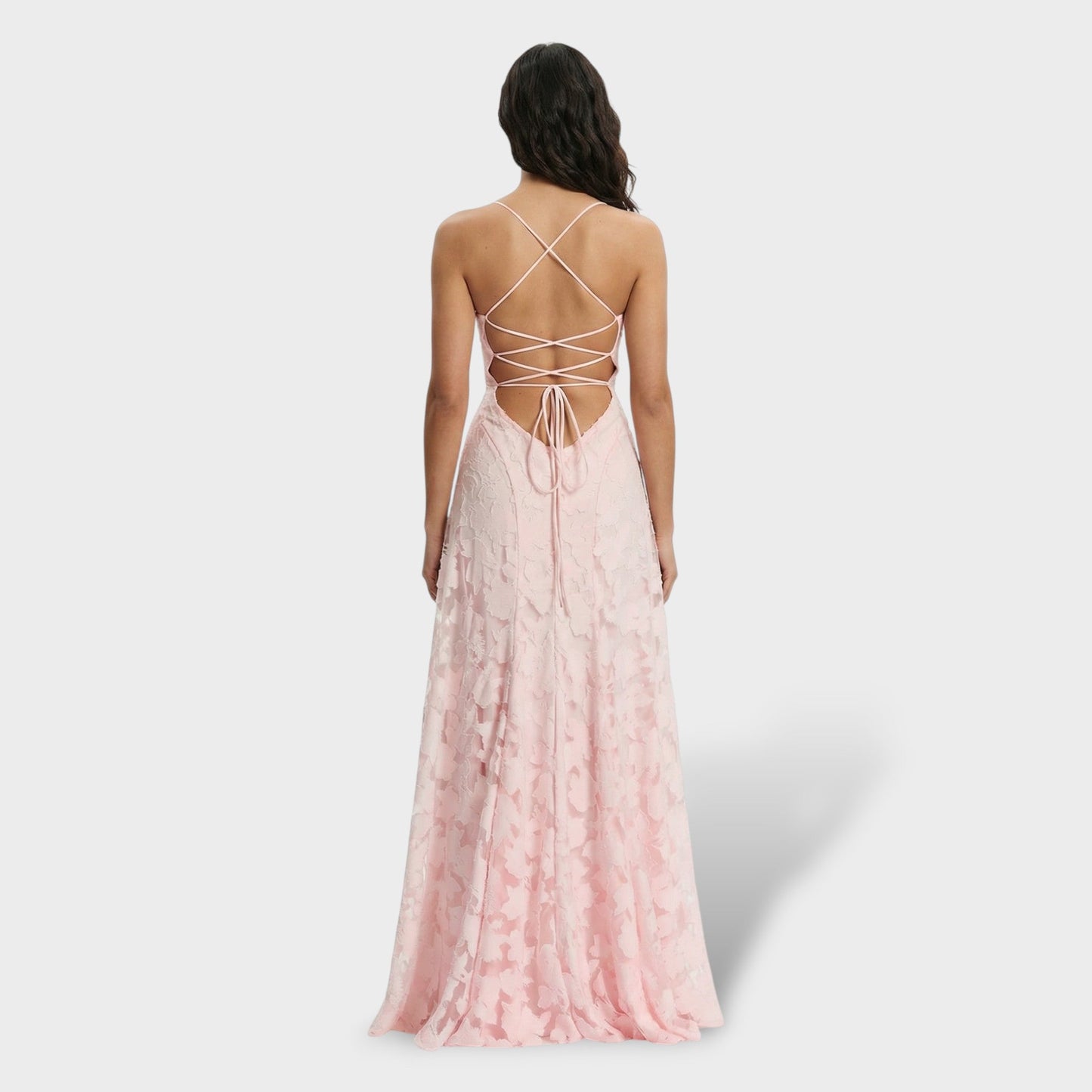 Vestido Floral Espalda Abierta – Largo de Fiesta