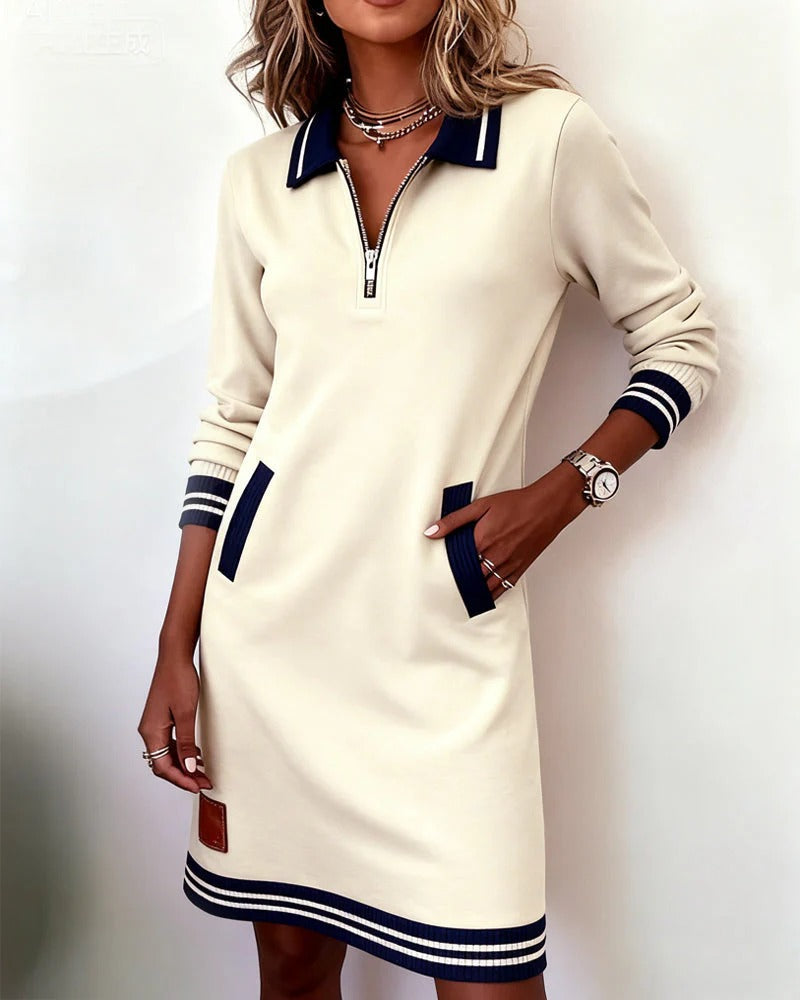 CLÁSICA | Vestido Midi Algodón Manga Larga