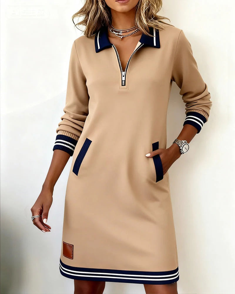 CLÁSICA | Vestido Midi Algodón Manga Larga