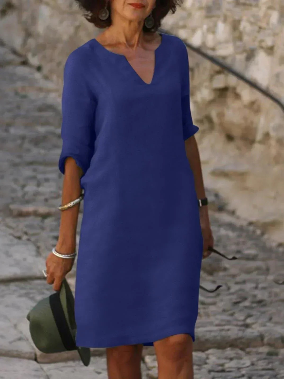 ELVARA | Vestido de Verano Cuello V Femenino