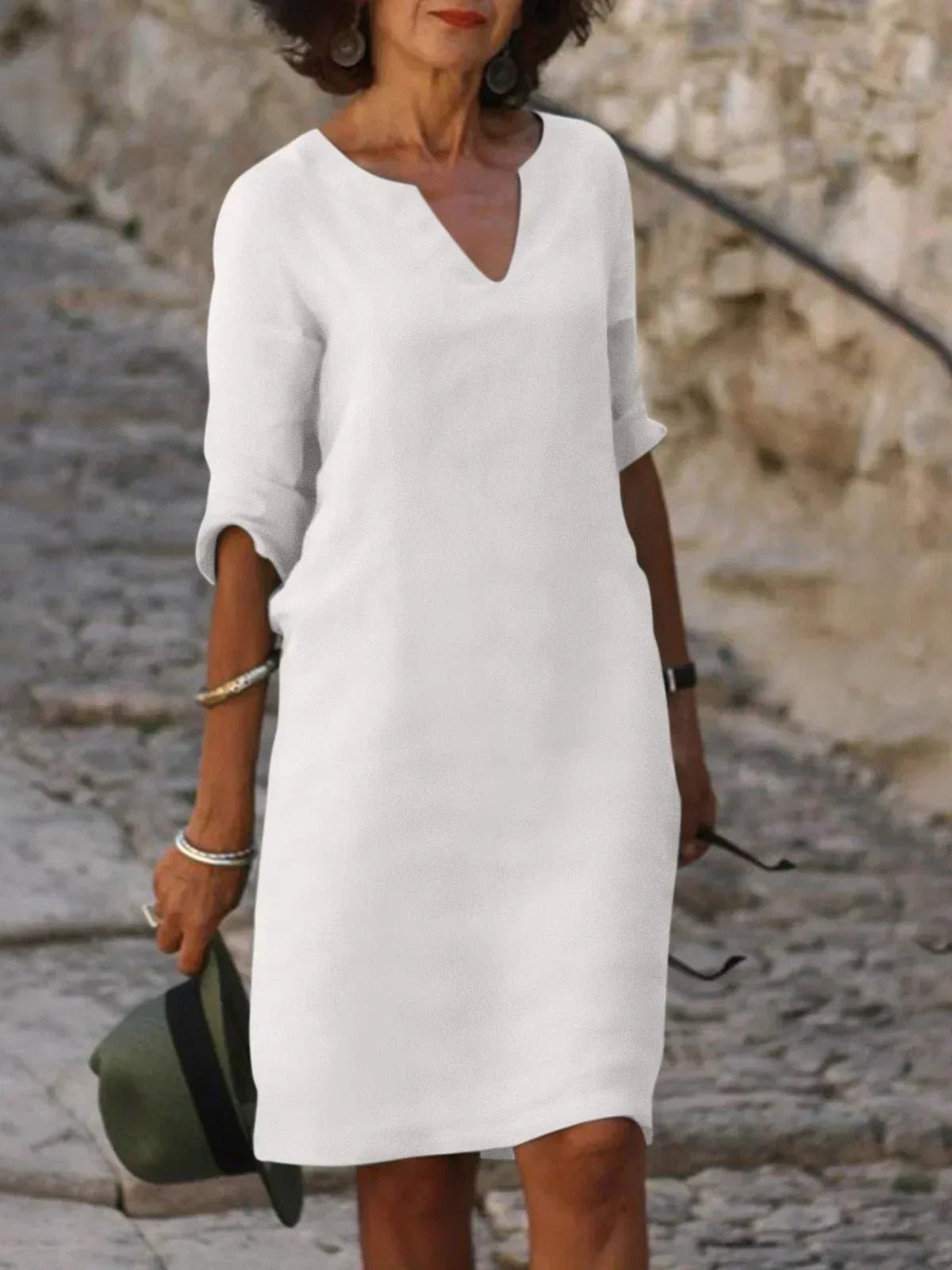 ELVARA | Vestido de Verano Cuello V Femenino