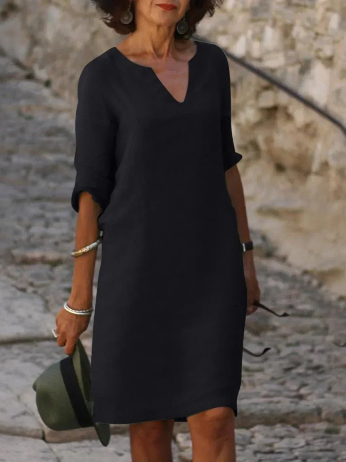 ELVARA | Vestido de Verano Cuello V Femenino